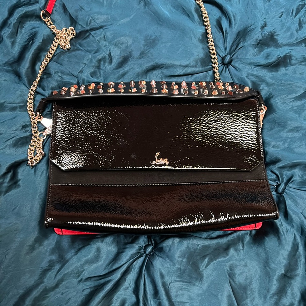 Louboutin Black patent leather bag!